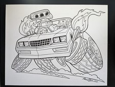 Arte original do cartunista hot rod Greg Panneitz  comprar usado  Enviando para Brazil