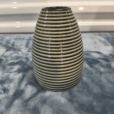 IKEA Mały ceramiczny wazon na pąki Szaro-biały w paski Szwedzki Boho Model 12011 na sprzedaż  Wysyłka do Poland