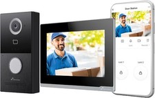 Videocitofono smart 2 fili Wi-Fi con monitor touch 7 Pollici Alexa Google Tuya, używany na sprzedaż  Wysyłka do Poland
