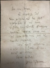 Lettera autografa gabriele usato  Genova