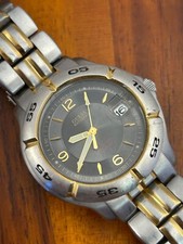 Vintage Guess WATERPRO Relógio Masculino Estilo Mergulhador Tom Dourado Prata 39mm-Nova Bateria comprar usado  Enviando para Brazil