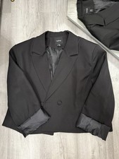 Black cropped blazer for sale  LONDON