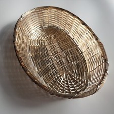 Cesta de pão vintage francesa banhada a prata arame café bar restaurante servindo 21cm comprar usado  Enviando para Brazil