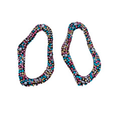 Brincos femininos geométricos de pérola branca com strass CZ multicoloridos comprar usado  Enviando para Brazil