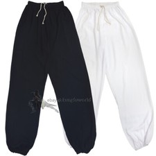 Calças tai chi de algodão preto branco artes marciais Shaolin Wing Chun comprar usado  Enviando para Brazil