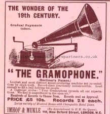 Berliner gramophone advert for sale  UK