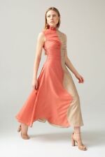 Usado, Vestido Rachel Gilbert Coda dois tons laranja marrom gola alta midi AU 12 / EUA 8 comprar usado  Enviando para Brazil