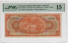 Venezuela, Banco Mercantil Y Agrícola 10 Bolívares ND 1927-1935 P#S231r2 F15 PMG comprar usado  Enviando para Brazil