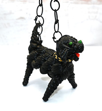 Estatueta vintage torcida de plástico com fio revestido de macramê preto para cachorro poodle ornamento comprar usado  Enviando para Brazil