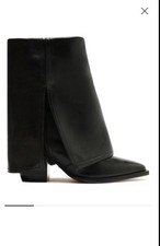 Botas de couro femininas Arezzo Bianca bloco médio tamanho 6.5 MSRP $169, usado comprar usado  Enviando para Brazil