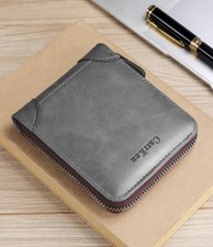 Carteira masculina de couro ecológico cinza qualidade suprema, usado comprar usado  Enviando para Brazil