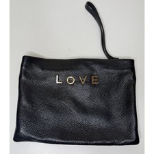 Bolsa de maquiagem B-low The Belt Wristlet azul marinho couro pebbled com zíper na parte superior LOVE Accent comprar usado  Enviando para Brazil