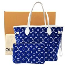Bolsa Tote LOUIS VUITTON Neverfull MM M46220 Azul Monograma Veludo Autêntica Nova comprar usado  Enviando para Brazil