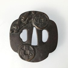 Copperware decoração marmelo foto moeda antiga samurai Japão espada guarda KATANA comprar usado  Enviando para Brazil
