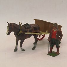 CONJUNTO DE CARRINHO E CAVALO VINTAGE DE FAZENDA DE CHUMBO DA GRÃ-BRETANHA COM FAZENDEIRO comprar usado  Enviando para Brazil