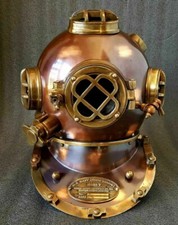 Casco de buceo de 18" PULGADAS marrón antiguo casco de buceo marítimo marino casco segunda mano  Embacar hacia Mexico