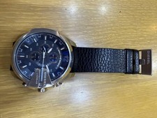 Usado, Relógio masculino cronógrafo azul preto pulseira de couro Diesel 10 BAR resistente à água comprar usado  Enviando para Brazil