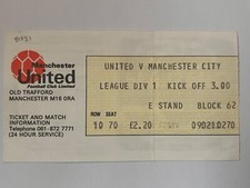 Ticket 1980 manchester for sale  DUNMOW