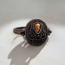 Anel de prata esterlina e ouro 18K | Feito à mão em Bali | Tamanho 9,5 | Artisan S comprar usado  Enviando para Brazil