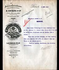 PARIS (X°) USINE de PEINTURE pour CERAMIQUE Microsol "A. LACROIX & Cie" en 1927 comprar usado  Enviando para Brazil