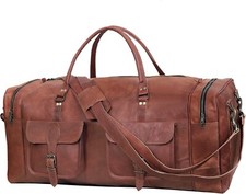 Bolsa de viagem de couro personalizada feita à mão para homens fim de semana para viagem durante a noite comprar usado  Enviando para Brazil