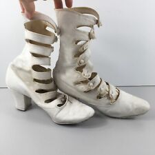 Usado, Botas vitorianas antigas femininas de cano alto com botão lateral 8 alças sapatos de salto vintage comprar usado  Enviando para Brazil