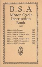 Bsa motorcycle instruction for sale  SOUTH SHIELDS
