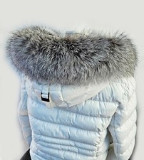 Cachecol extra grande prata real acabamento de pele de raposa para substituição de pele de raposa com capuz 90 cm comprar usado  Enviando para Brazil