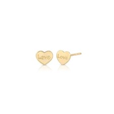Brincos de coração "AMOR" gravados em ouro amarelo 10K iniciais personalizados para festa presente, usado comprar usado  Enviando para Brazil