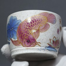 Copo Arowana Animal 3,2" China Yixing Zisha Branco Jade Duan Clay 170ML, usado comprar usado  Enviando para Brazil