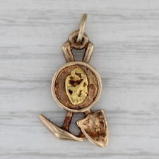 Pingente de ferramentas de mineração de ouro amarelo 14k amuleto pá machado moeda, usado comprar usado  Enviando para Brazil