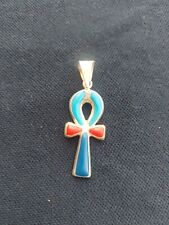 Pingente Ankh Key of Life prata 925 com várias cores egípcio feito à mão comprar usado  Enviando para Brazil