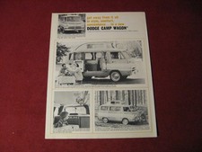 1964 Dodge Camp Wagon Van RV Caminhão Folheto de Vendas Catálogo Antigo Original comprar usado  Enviando para Brazil