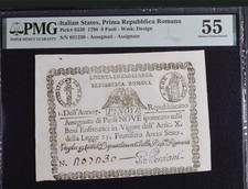 Usado, 9 Paoli Italiano 1798 Itália 🇮🇹 Estados Prima Repubblica Romana PMG 55 AUNC Raro comprar usado  Enviando para Brazil
