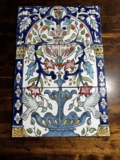 Mural de azulejo cerâmico estilo mouro tunisiano pintado à mão. Seis (6) azulejos 6"x6" comprar usado  Enviando para Brazil