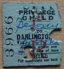 Lner railway ticket for sale  MARKET DRAYTON