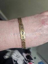 Pulseira vintage de ouro 14K 1 painel prata 1 painel de cobre e resto de ouro 14K comprar usado  Enviando para Brazil