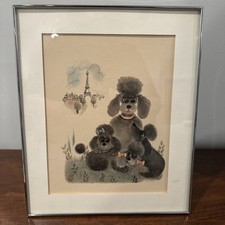 Antigo George Buckett 1963 MCM Whimsical brinquedo francês poodles Paris Litho. ~ comprar usado  Enviando para Brazil