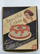 Conjunto decorador de bolo vintage anos 40/50 alumínio nº. 2804 Fabricado nos EUA na Caixa Original comprar usado  Enviando para Brazil