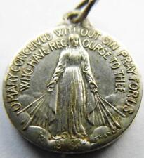 Antigua Medalla Santa Milagrosa de Penin Virgen María Inmaculada Papa Pío X Plata segunda mano  Embacar hacia Argentina