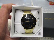 Novo Antigo Estoque Genebra Diamante Relógio de Quartzo Masculino Tom Dourado Mostrador Preto comprar usado  Enviando para Brazil