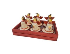 Mini conjunto de 6 velas votivas de anjo moldadas Natal feriado comprar usado  Enviando para Brazil