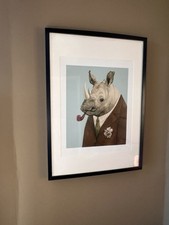 Framed print rhino for sale  LONDON