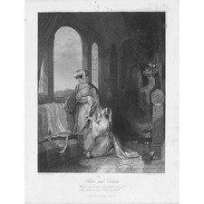 Noiva de Abidos Selim e Zuleika - Estampa antiga 1844 comprar usado  Enviando para Brazil