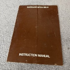 Garrard sp25 instruction for sale  BAKEWELL