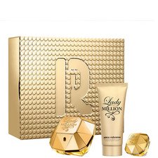 Coffret Paco Rabanne Lady Million Eau de Parfum 80ml+5ml+Lotion 100ml, używany na sprzedaż  Wysyłka do Poland