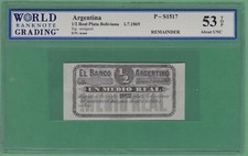 Argentina 1/2 Real Plata Note P-S1517 WBG SOBRE NÃO CIRCULADO / 53 TOP comprar usado  Enviando para Brazil