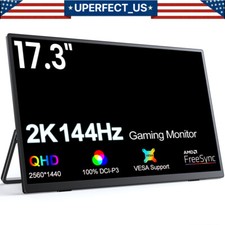 Monitor Portátil 2K 144Hz, Tela Portátil SUPERFEITA 17,3" 2560*1440 QHD DHR EUA comprar usado  Enviando para Brazil