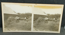 Cartão antigo com visualização estéreo - Colheita, agricultura, 1925, feito em casa comprar usado  Enviando para Brazil