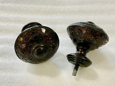 Conjunto de acabamento de haste de cortina de mosaico de vidro vintage - Bronze escuro escovado + ouro laranja, usado comprar usado  Enviando para Brazil